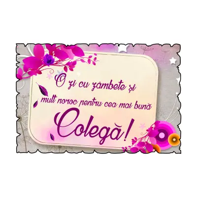 Mgs113-o zi cu zambete pentru cea mai buna colega, magnet frigider